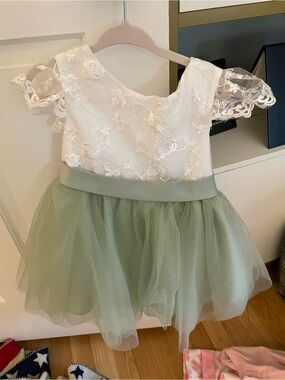 Azazie White Embroidered Flower Girl Dress
